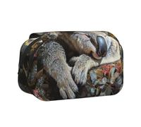 ABYchdd Trousse à stylos double coquillage imprimé koala endormi, pochette en tissu Oxford avec poches zippées, cadeau idéal