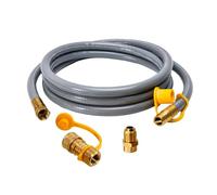 ABYDA Tuyau de gaz naturel basse pression de 3 m de diamètre intérieur de 1,27 cm avec raccord rapide - pour barbecue, grill, four à pizza, chauffage de terrasse, et plus encore - Kit de conversion de