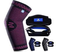 ABYON Coudière de Compression, 1 Pièce Manchon de Compression + 2 Pcs Tennis Coudière pour Homme Femme Soulage la Douleur Tendinite, Arthrite, Tennis Elbow, Épicondylite