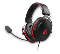 Abysm AG700 7.1 Casque Gaming avec Microphone Amovible - Arceau Ajustable - Oreillettes Rembourrées - Commandes Filaires - Câble 1,20 m - Couleur Noir/Rouge