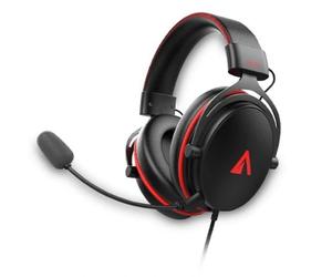 Abysm AG700 7.1 Casque Gaming avec Microphone Amovible - Arceau Ajustable - Oreillettes Rembourrées - Commandes Filaires - Câble 1,20 m - Couleur Noir/Rouge