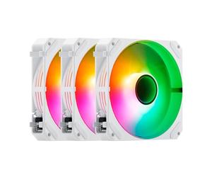 Abysm Gaming Arclight 2.0 Ventilateur 3 en 1 avec éclairage ARGB et connexion série Blanc