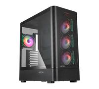 Abysm Gaming Boîtier ATX Danube SAVA H500 II Air Black avec Verre latéral trempé, Panneau de Grille, Sept emplacements d'extension et 4 Ventilateurs ARGB de 120 mm pré-installés