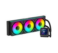 Abysm Oceanic LCD 360 ARGB Kit de refroidissement liquide - 3 ventilateurs 120 mm - Éclairage ARGB - Écran LCD 2,8 - Pompe 2500 tr/min - Tubes 380 mm - Couleur Noir