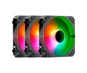 Abysm Gaming Ventilateur Arclight 2.0 Pack 3 en 1 noir, éclairage ARGB et capacité de les connecter en série