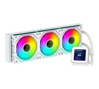 Abysm Oceanic LCD 360 ARGB Kit de refroidissement liquide - 3 ventilateurs 120 mm - Éclairage ARGB - Écran LCD 2,8 - Pompe 2500 tr/min - Tubes 380 mm - Couleur Blanc G