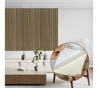 Abyssaly Papier Peint Adhesif Mural, Papier Adhesif pour Meuble Bois, 3D Panneaux Marron Vinyle Autocollant Imperméable pour Décor Cuisine Table Porte Tiroir Stickers Meuble 60cm X 500cm