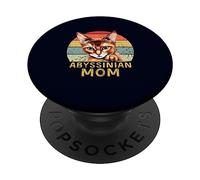 Abyssinian Cat Mom Funny Retro Vintage J'aime Mon Petit Chat PopSockets PopGrip Adhésif