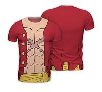 ABYstyle - One Piece - Replica T-Shirt - Luffy New World - Rouge - Homme (M) Rouge