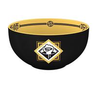 Abystyle Abybol084 Bol À En-Cas 0,6 L Rond Grès Noir, Jaune Noir