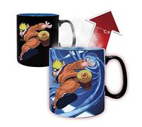 ABYSTYLE Abysse Corp Naruto Tasse à effet thermique Naruto & Sasuke, noire, imprimée, 100% céramique, contenance : environ 460 ml.