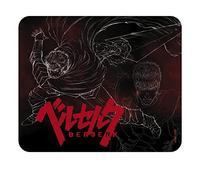 ABYSTYLE Berserk Guts Tapis de souris carré de 23,5 cm de long x 19,6 cm de haut, vitesse de précision et base en caoutchouc antidérapant, accessoire de bureau, manga, cadeau