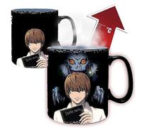 ABYSTYLE Death Note Kira & L Tasse à thé en céramique changeant de couleur 473,6 g Caractéristiques L, Light & Ryuk Anime Manga Drinkware Cadeau essentiel pour la maison