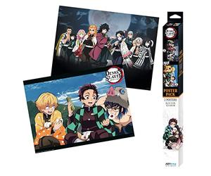 ABYSTYLE DEMON SLAYER Set 2 Chibi Posters Series 2, Black