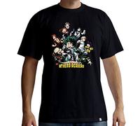 ABYSTYLE- Filles My Academia-T-Shirt Heroes Homme SS Noir-Basique, Imprimé, Abysse Corp_ABYTEX47966