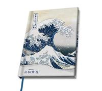 ABYSTYLE Cahier A5 Hokusai Grande Vague 180 feuilles Bleu et blanc