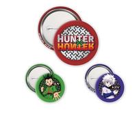 ABYSTYLE - HUNTER X HUNTER Pack de Badges Gon & Kirua - Produit Officiel - Set Badges Métal Haute Qualité Collection Fan Manga