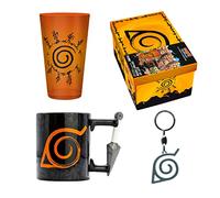 ABYSTYLE - NARUTO SHIPPUDEN Coffret cadeau Verre XXL +Porte-clés 3D+Mug 3D
