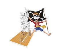 ABYstyle - ONE PIECE Acryl® Serre-livres Luffy et son Drapeau - Produit Officiel - Accessoire de Bureau - Décoration Manga