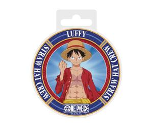 ABYSTYLE - One Piece - Dessous de Verre en céramique Monkey D. Luffy - Produit Officiel - Dimensions 10 x 10 cm - Base Antidérapante