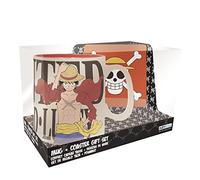 ABYSTYLE One Piece Luffy Lot de 2 tasses à café et thé en céramique 473 ml et dessous de verre absorbant