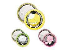ABYstyle - Pack de 3 Badges ASSASSINATION CLASSROOM Koro-sensei - Produit Officiel - Diamètres 5 cm & 3,2 cm - Toucher Soft-Touch