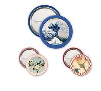 ABYstyle - Pack de 3 Badges HOKUSAI Collection - Produit Officiel - Diamètres 5 cm & 3,2 cm - Art Japonais Classique