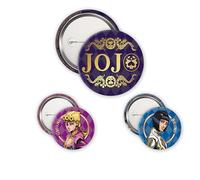 ABYstyle - Pack de 3 Badges JOJO’S BIZARRE ADVENTURE Golden Wind - Produit Officiel - Diamètres 5 cm & 3,2 cm - Finition Toucher Soft-Touch