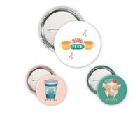 ABYSTYLE - Pack de 4 Badges FRIENDS Central Perk & Co - Produit Officiel - Diamètre 3,8 cm