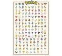 Abystyle Pokemon Poster Kanto 151 Français Décoration Murale Décoration Chambre Bureau (91,5 X 61 Cm)