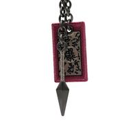 ABYSTYLE Porte-clés Naruto Shippuden Kunai et étiquette explosive, 5,5 cm, réplique d'arme en métal avec breloque en tissu, accessoires Merch Cadeau