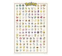 ABYSTYLE POKEMON Poster Kanto 151 Français décoration murale décoration chambre bureau (91,5 x 61 cm) Anime Manga Home & Office Great for Gift and Fans
