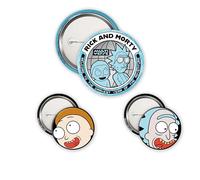 ABYSTYLE - RICK AND MORTY Pack de Badges Rick & Morty - Produit Officiel - Set de Badges Métal Haute Qualité Collection Fan Geek