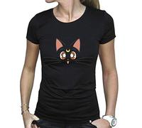 ABYstyle Sailor Moon - T-Shirt Luna Femme MC Black, Noir, S, Noir, S