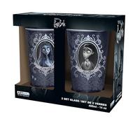ABYSTYLE - Set de 2 Verres XXL CORPSE BRIDE Victor & Emily - Produit Officiel - Contenance 400 ml - Verre Haute Qualité
