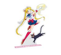 ABYSTYLE Studio - Figurine Acrylique XXL Sailor Moon & Luna - Produit Officiel - Hauteur 20 cm - Socle Inclus - Impression Haute Qualité