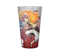 ABYSTYLE - Verre XXL FAIRY TAIL Natsu, Lucy, Happy & Plue - Produit Officiel - 400 ml - Impression Haute Qualité - Saison 7