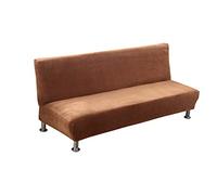 ABZDUNG Housse de canapé clic-clac en Velours Extensible sans accoudoirs, Housse clic-clac 2 Places, Housse de canapé-lit Pliable 3 Places, Orange(Cammello)