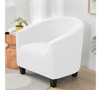 ABZDUNG Housse de Fauteuil 1 Place, Universelle et résistante aux éclaboussures, élastique, antidérapante, idéale for Un Bar, Un Salon ou Une Chambre à Coucher.(Bianco)