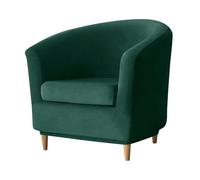 ABZDUNG Housses de Fauteuil Chesterfield 1 Place en Velours, Lot de 2, Housses Extensibles for Chaise Cocktail Tullsta Club, Gris foncé(Verde Scuro)