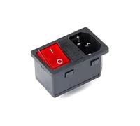 AC-01 AC-14-F16 prise de courant électrique 250V interrupteur à bascule en laiton 10A connecteur de prise d'entrée sortie de montage sur ordinateur avec fusible 1 pièces (Color : AC-14-F16 KCD4)