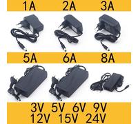 AC 110-240V DC 3V 5V 6V 9V 12V 15V 24V 0,5a 1A 2A 3A 5A 6A 8A adaptateur d'alimentation universel adaptateur de chargeur Eu Us pour lumière LED 6A