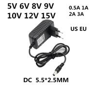 AC 110-240V DC 5V 6V 8V 9V 10V 12V 15V 0,5a 1A 2A 3A adaptateur d'alimentation universel adaptateur de chargeur Eu Us pour bandes lumineuses LED