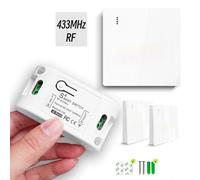 AC 110V 220V 433mhz Rf télécommande sans fil relais récepteur panneau mural émetteur interrupteur de lumière Contact humide 10A pour lampe Led 1 gang switch