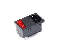 AC-14-F16 Full Copper Integrated Power Socket DB-8-8 AC-14-F19 AC-01 For KCD1 10A Plug Male Connector KCD4 KCD3 Power Socket NWPNLXEA(AC-14-F19)