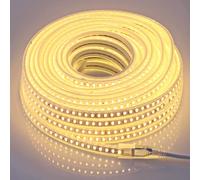 Ac 220V Led Strip Light 20 Metres Warm White Ip67 Etanche, 20M Cordon Lumineux Led Interieur Exterieur 3000K 230 Volt (Blanc Chaud, 20M)[RUB9222121]