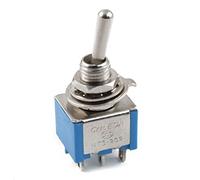 AC 3 A / 250 V 6 A / 125 V 6 broches DPDT On/On 2 positions Mini interrupteur à bascule bleu