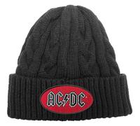 Ac - Rock Off officially licensed products AC/DC Oval Band Logo Cable Knit Bonnet Size One Size