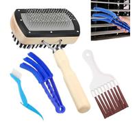 AC Comb - Brosse de nettoyage d'entretien 4 pièces | Nettoyant pour grille | Kit de réparation de climatiseur pour condensateur, évaporateur, réfrigérateur, pompe à chaleur, CVC, maison, bureau