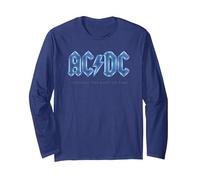 AC/DC - À Travers Les brumes du Temps Logo Manche Longue, Unisexe pour Adultes, Bleu Marine, S